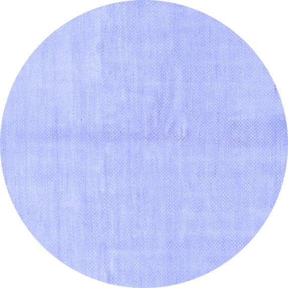 Ahgly Company Indoor Round Solid Blue Modern Area Rugs, 8' Round