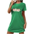 thumbnail image 2 of Pyjamas de Noël pour Femmes, Shorts pour Femmes, Chemise de Nuit de Noël Grande Taille avec Col Rond Imprimé et Manches Courtes pour la Poitrine, Chemises à Manches Courtes pour Femmes, Chemise de Noël pour Femmes, 2 of 2