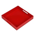 thumbnail image 1 of Sturdy Red Acrylic Serving Tray with Handles-10x10Inch-Serving Coffee,Appetizer,Breakfast,Butler-Kitchen Countertop Tray-Makeup Drawer Organizer-Vanity Table Tray-Ottoman Tray-Decorative Tray, 1 of 7
