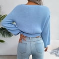 thumbnail image 5 of Fall Clothes, Ropa De Invierno Para Mujer Outfits Cowl Hoodie Tunic Women's Autumn Winter Top Ins Style Casual Lantern Sleeve Knitted Sweater And Top Casual Lantern Sweater Neck (S, Blue) TBKOMH, 5 of 5