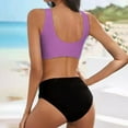 thumbnail image 6 of WREESH Womens Two Piece Swimsuit High Waisted Swimsuit New Fashion Split Swimsuit Casual Bikini Swimsuit Beach Bathing Suit Purple, 6 of 6