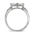 thumbnail image 2 of Solid 14k White Gold Polished White Simulated Topaz Bow Ring (1mm) - Size 5, 2 of 3