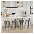 thumbnail image 6 of Drevy 26 Inch Bar Stools Counter Height Bar Stools Industrial Metal Barstools Set of 4 for Home Kitchen (26 inch, Silver), 6 of 8