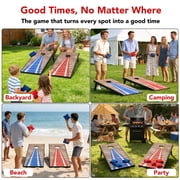 4x2 ft Wooden LED Cornhole Game Set, Portable Outdoor Cornhole Boards with 8 Bean Bags for Backyard Beach Camping Parties Family Games