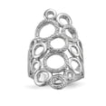 thumbnail image 5 of 925 Sterling Silver Rhodium-plated Polished and Textured Circles Ring Size 8, 5 of 7