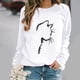 thumbnail image 1 of Pntutb Suéter De Cuello Redondo De Manga Larga Con Estampado De Gato Suelto Casual De Otoño E Invierno Para Mujer Pntutb Pntutb-5803, 1 of 1