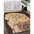 thumbnail image 2 of Ahgly Company Indoor Round Patterned Yellow Orange Area Rugs, 5' Round, 2 of 6