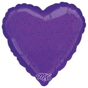 18 inch Heart - Dazzler Purple Foil Mylar Balloon - Party Supplies Decorations