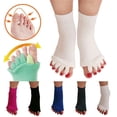 thumbnail image 5 of Toe Separator Socks Yoga Sports Gym Health Massage Foot Alignment Socks， Toe Separator Alignment Sock（Black+White）, 5 of 5