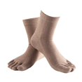 thumbnail image 4 of relayinert Soft Five Toe Socks Stretchable Cotton High Crew Socks Athletic Solid Socks Khaki 5Set, 4 of 6