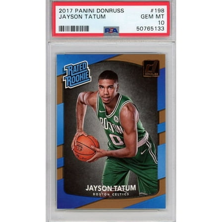 Graded 2017-18 Panini Donruss Jayson Tatum #198 Rookie RC Basketball Card PSA 10 Gem Mint