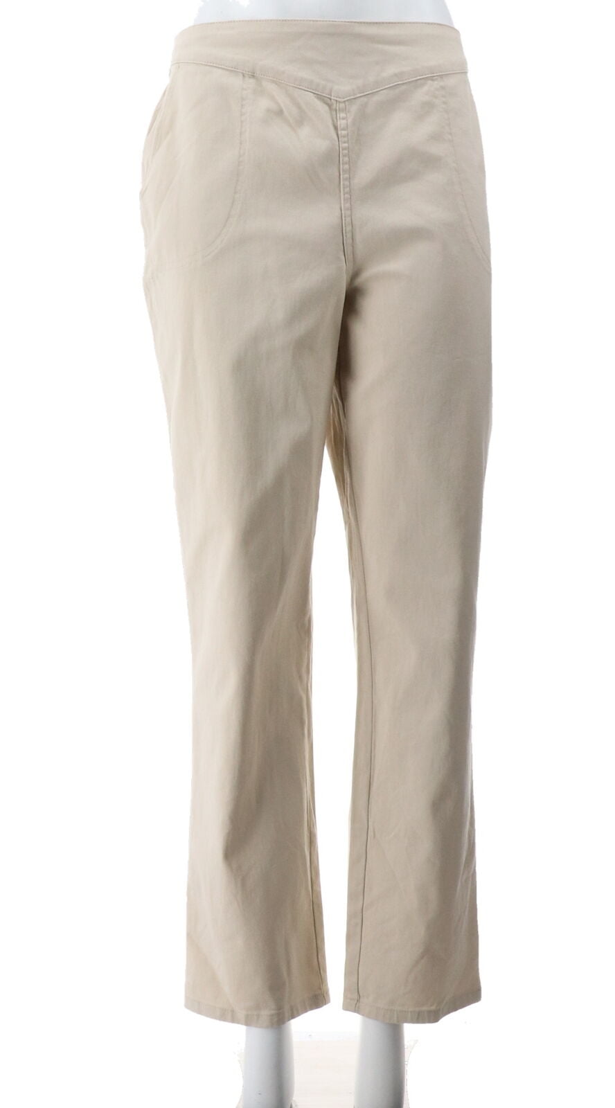 Denim & Co. Denim & Co PullOn Front VYoke Pants Pockets A228213