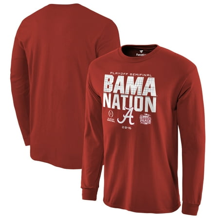 Iron Bowl T Shirt Alabama Alabama Crimson Tide Fanatics Branded College Football Playoff 2016 Peach Bowl Bound Nation Long Sleeve T-Shirt - Crimson ()
