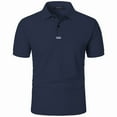 thumbnail image 4 of hoksml Man Business Casual Shirts Solid Color Collared Polo Shirt Summer Fashion Leisure Versatile Turndown Collar Short Sleeve Elastic Cuffs Top, 4 of 6
