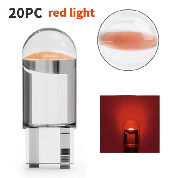 20 Pcs LED License Plate Interior Light Bulb T10 194 168 W5W 2825 6000K, 0.03A,12V,0.36W, Car light bulb for Interior light, dome light, door light, cargo/trunk light, glove box light,Red