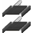 thumbnail image 1 of Perchero para faldas que ahorra espacio con ganchos giratorios de 360°, clips ajustables, perchas para pantalones, ropa, abrigos, ropa y jeans (paquete de 20, negro), 1 of 5