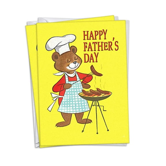 Bear Grill Father's Day Greeting Cards | 1 Pack Single (5x7)
