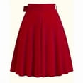 thumbnail image 4 of Delliss Women's Trendy Retro High Waist Skirts Hepburn Style Flared Tie Swing Skirt, 4 of 6
