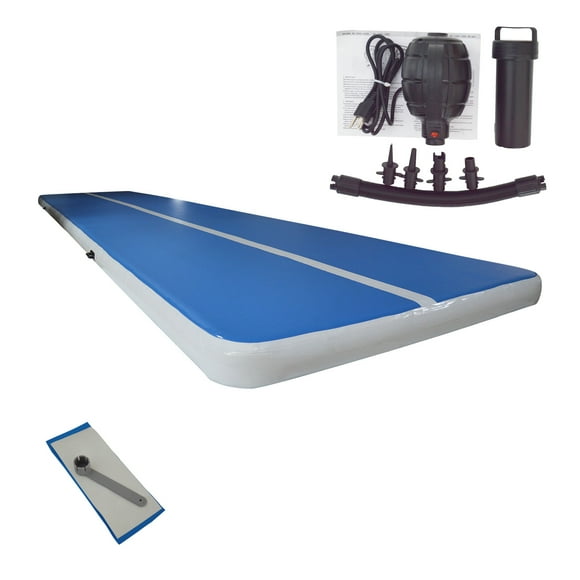 Inflatable Gym Mat Tumble Track Mat Sport Mat Gym Exercise Mat with Pump 32.81ft*6.56ft*0.66ft