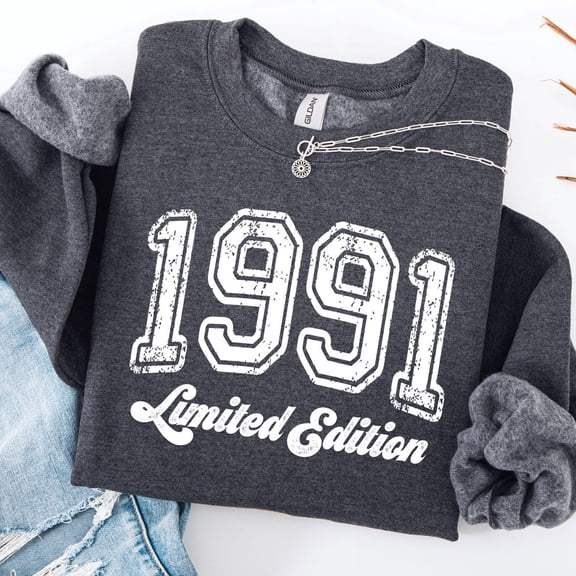 1991 Limited Edition Crewneck Sweatshirt: Vintage 90S Birthday Tshirt All Size S-5XL