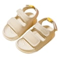 thumbnail image 3 of XIMIN Kids Open Toe Breathable Mesh Sandals with Adjustable Hook Loop Straps Non Slip Footwear for Beach Summer Casual Outdoor Wear (Beige, 4.5-5 Years), 3 of 4