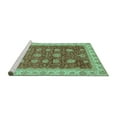thumbnail image 2 of Ahgly Company Machine Washable Indoor Rectangle Oriental Turquoise Blue Traditional Area Rugs, 6' x 9', 2 of 4