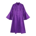 thumbnail image 4 of TiaoBug Robe pour Femmes d'Église et de Clergé à Manches Évasées Robe Élégante Robe Maxi de Clergé Robes de Pasteur d'Église Violet m, 4 of 6