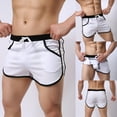 thumbnail image 3 of AYYUFE Men Color Block Summer Sports Gym Drawstring Shorts Beach Pants Swimming Trunks, 3 of 8