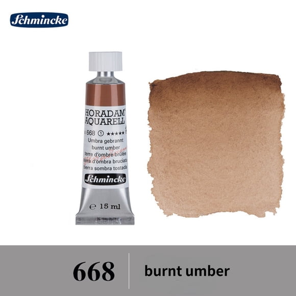 Schmincke Gouache, Burnt Umber, 15ml, Finest Gouache Color, Highest Concentration of Pigments, Luminosity and Depth of Color