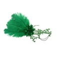 thumbnail image 2 of Xfvqtps Mardi Gras Mask for Women Masquerade Masks Half Face Feather Rhinestone Hollow out Carnival Mask for Makeup Performance Ball Party Green, 2 of 6