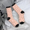 thumbnail image 5 of Yiaed orange carrot on a gingham Print Great elasticity Crew Socks Sports socks for Men and Women, 5 of 6