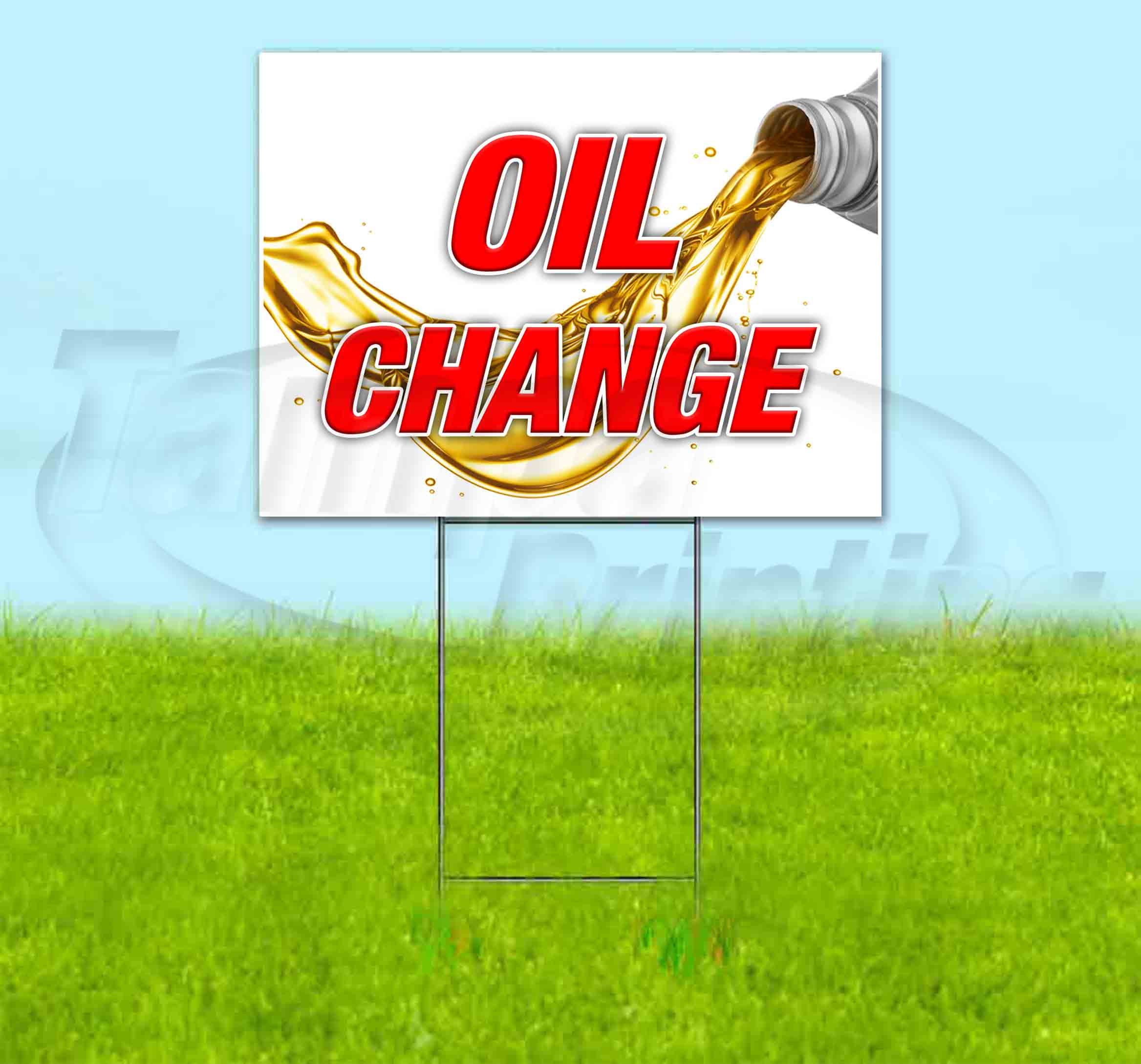 OIL CHANGE V5 (18" x 24") Yard Sign, Quantity Discounts, MultiPacks