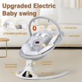thumbnail image 2 of Columpio para bebé Viriwebaby de 5 velocidades, control remoto, Bluetooth, gris, 2 of 6