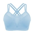 thumbnail image 6 of Bras for Women's Workout Bras Supportive Sports Plus Size Yoga Full Coverage Push Up Wireless on Clearance Sky Blue 4XL, 6 of 6