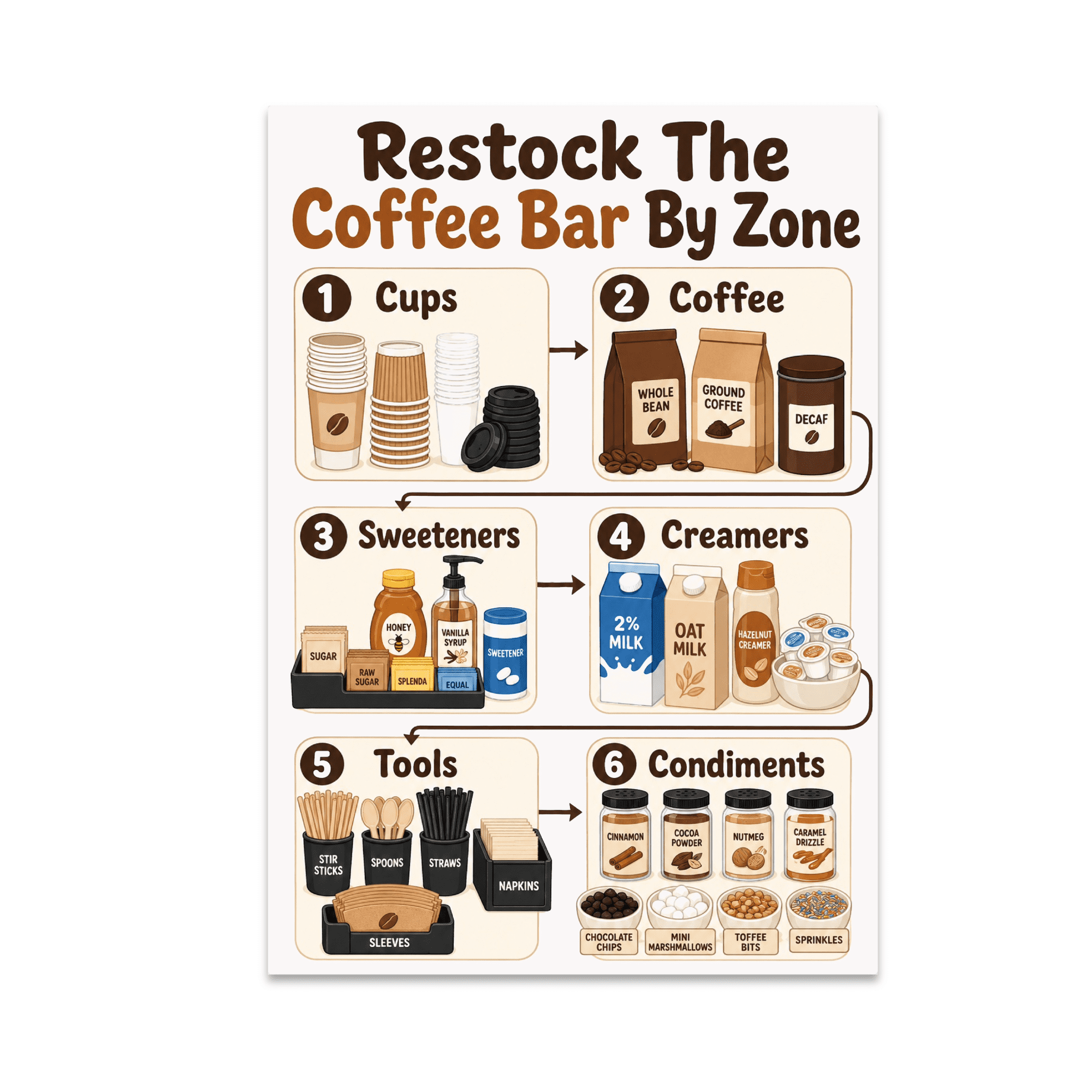 Restock The Coffee Bar By Zone - Coffee Lovers - 13x19 Poster Print