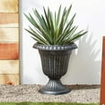 thumbnail image 4 of Arcadia Garden Products 13x15" Traditional Plastic Urn Planter, Brushed Silver, 4 of 7