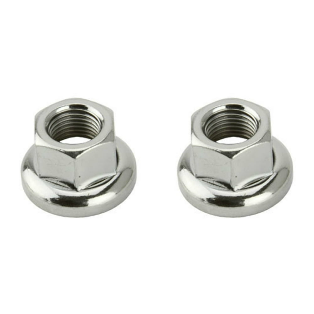 2 Track Hub Nuts Front 10x1mm Chrome. Set of Track nut. Pair of Track