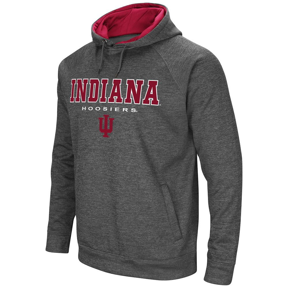 Mens NCAA Indiana Hoosiers Heather Charcoal Pull-over Hoodie by Colosseum