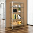 thumbnail image 4 of 5-Tier Wire Storage Shelves,29x13x60inch Chrome with Adjustable Racks Heavy-Duty Metal Shelf, Holds Upto 550 lbs No-Tool Assembly ,Ideal for Home & Garage Shelving, 4 of 12