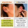 thumbnail image 6 of Just Being Cute 925 Sterling Silver Huggie Earrings for Women Gold Plated Small Hoops Hypoallergenic Cartilage Earrings for Sensitive Ears Christmas Birthday Jewelry Gifts for Mom/Wife, 14mm, 6 of 11