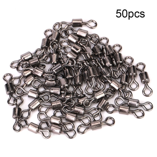 Juego de 50 pasadores giratorios n.° 8 para accesorios de pesca suaves, de acero inoxidable