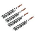 thumbnail image 3 of 4 piezas cestas para asar brochetas para barbacoa mango de madera estantes prácticos herramientas jaulas para parrilla para mariscos Jumbo, 3 of 8