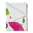 thumbnail image 2 of Colorful Soft Flannel Fleece Throw Blanket, Several Sized Umbrella Motif with Leaf Droplets Water Climate Security Design, Cozy Plush for Indoor and Outdoor Use, 60" x 80", Multicolor, by Ambesonne, 2 of 5
