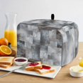 thumbnail image 2 of Toaster Cover 2 Slice, Gray Geometric Dustproof Bakeware Oven Protector with Top Hook, Modern Abstract Art Block Waterproof Small Kitchen Appliance Toasters Dust Cover, 11"x6"x8", 2 of 9