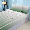 thumbnail image 2 of Homewish Green White Zipper Twin Comforter Sets with Fitted Sheet and 2 Pillowcases, Abstract Gradient Ombre Zipper Bedding Set, 2 of 7