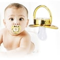 thumbnail image 4 of Rhinestone Pacifier Pacifier With Clip Baby Pacifier Baby Pacifier Infant Portable Exquisite Golden Crown Letter Rhinestone Pacifier With Chain Clip Letter D, 4 of 8