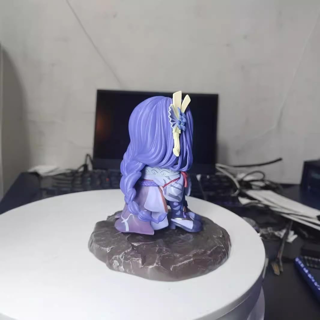 Newly Raiden Shogun Figure Sitting Q Version Raiden Shogun Figurine 13cm/5.1inch Anime Character Decor Statue Model Desktop Ornament Gifts