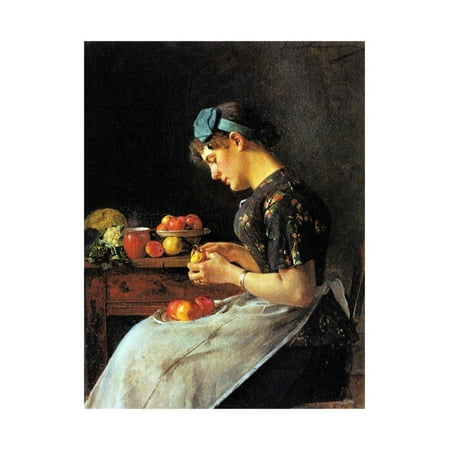 Young Woman Peeling Apples Print Wall Art By Isidor (Best Way To Peel Apples)
