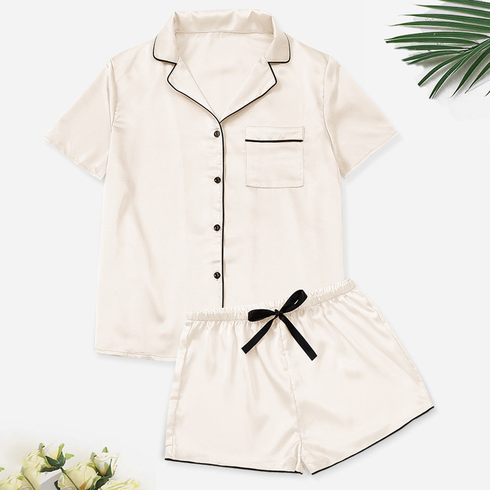 Womens petite satin pajama sets sale