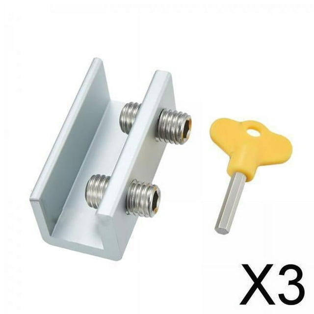 3X cerradura de ventana corredera cerradura de tornillo de seguridad de Metal cerradura de seguridad prevención de caídas 3 piezas